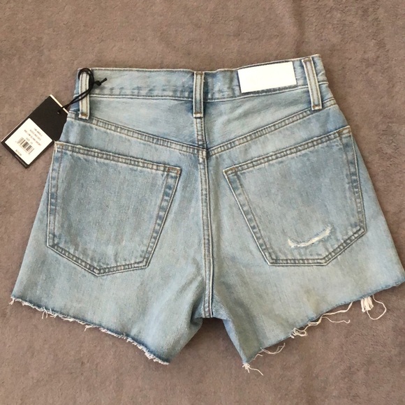 Re/Done Aged Indigo Destroy 90s Low Slung Short 23 - Picture 12 of 15